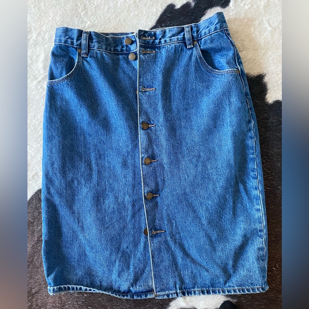 ROLLA MIDI JEAN SKIRT